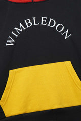 Kids Multi Color ,Wimbledon Block Fleece Hoodie.(Black Green Yellow)
