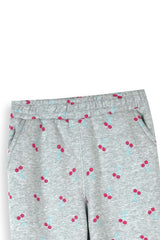 Kids Cherry Print Hoodie & Jogger Set – 100% Cotton Fleece