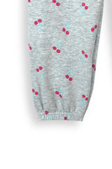 Kids Cherry Print Hoodie & Jogger Set – 100% Cotton Fleece
