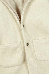 Cream Long Fur Coat | Winter Warmth