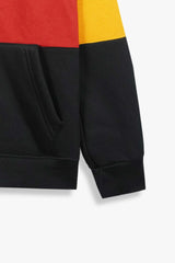 Kids Multi Color ,Block Fleece Zip Up Jacket.(Mustard,Black,Red)