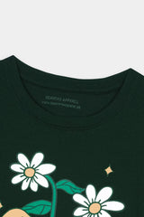 Girls Green Mushroom Tee