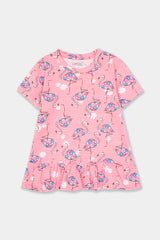 Girls Pink Swan Top