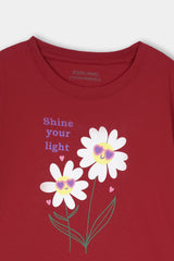 Girls Red Flower Top