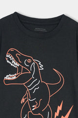 Boys Black Dinosaur Tee