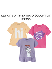 Girls Set Of Three Tees