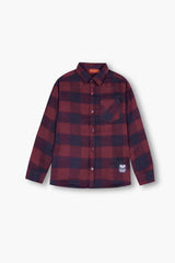 Kids Red Blue  Flannel Casual Shirt