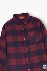 Kids Red Blue  Flannel Casual Shirt