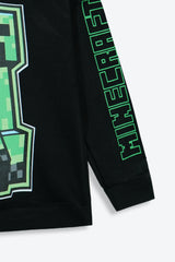 Boys Black Mine Craft Hoodie  ( Fleece)