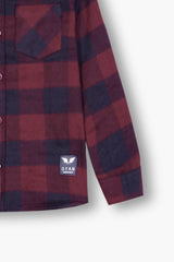 Kids Red Blue  Flannel Casual Shirt