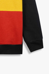 Kids Multi Color ,Block Fleece Hoodie.(Mustard,Black,Red)