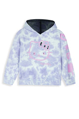 Kids Hello Kitty Purple Tie-Dye Hoodie – 100% Cotton Terry
