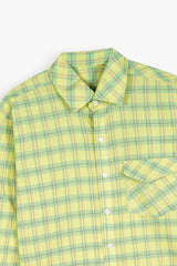 Kids Yellow-Green Plaid Cotton Casual Shirt