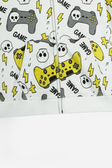Gaming Print 100% Cotton Terry Hoodie – Kids Zip-Up Hoodie