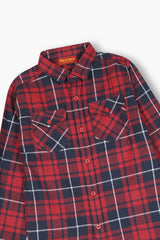 Kids Red  Flannel Casual Shirt