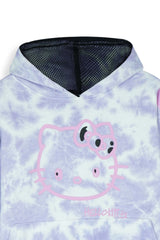 Kids Hello Kitty Purple Tie-Dye Hoodie – 100% Cotton Terry