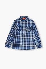 Kids Ferozi White  Flannel Casual Shirt