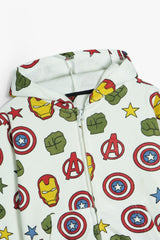 Marvel Avengers 100% Cotton Terry Hoodie – Kids Zip-Up Hoodie