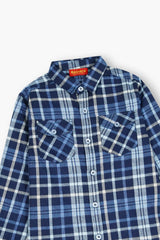 Kids Ferozi White  Flannel Casual Shirt