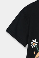 Girls Black Mushroom Tee