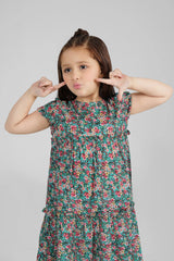 Green Digital Printed Top in Cotton