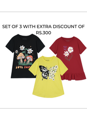 Girls Set Of Three Tees