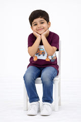 Boys Maroon Cranes Tee