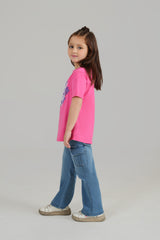 Girls Ice Blue  Wide Leg  Six Pocket Trousers