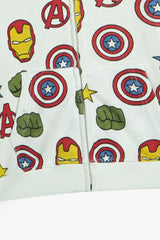 Marvel Avengers 100% Cotton Terry Hoodie – Kids Zip-Up Hoodie