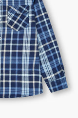 Kids Ferozi White  Flannel Casual Shirt