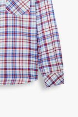 Kids Red-Blue Plaid Cotton Casual Shirt