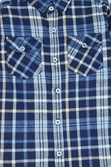 Kids Ferozi White  Flannel Casual Shirt
