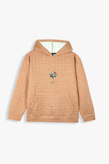 Unisex Kids Quilted Hoodie – Brown