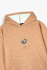 Unisex Kids Quilted Hoodie – Brown