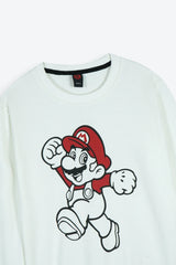 Super Mario Kids Tracksuit – White | 100% Cotton Terry