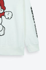 Super Mario Kids Tracksuit – White | 100% Cotton Terry