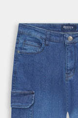 Women Mid Blue Wide Leg Six Pocket Pant