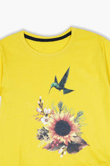 Girls Yellow Humming Bird Top