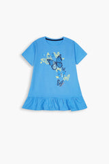 Girls Light Blue Butterfly Top