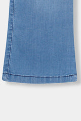 Girls Ice Blue  Wide Leg  Six Pocket Trousers