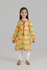 Yellow White 2 Pcs Digital Print Lawn