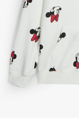 Minnie Mouse Print 100% Cotton Terry Hoodie – Kids Zip-Up Hoodie
