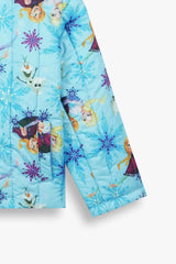 Frozen Kids Puffer Jacket | Winter Hooded Coat with Elsa, Anna & Olaf Print