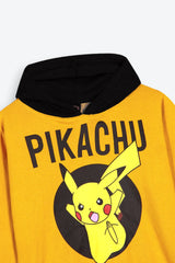 Pikachu Fleece Tracksuit – Yellow Hoodie & Black Wide Leg Pants