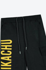 Pikachu Fleece Tracksuit – Yellow Hoodie & Black Wide Leg Pants