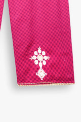 Girls Embroidered 3-Piece checked Suit – Winter Cotton