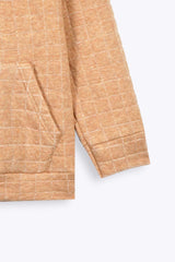 Unisex Kids Quilted Hoodie – Brown