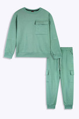 Kids Utility Fleece Tracksuit – Mint Green