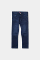 Boys Mid Blue Slim Fit Pant