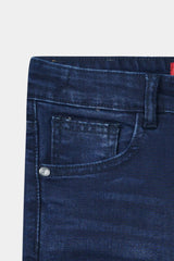 Boys Mid Blue Slim Fit Pant